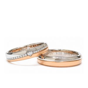 fedi djerba gialla bianca eternity + diamante a cuore